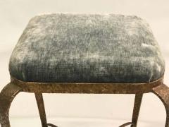 Pier Luigi Colli Italian Modern Neoclassical Gilt Iron Stools Benches by Pier Luigi Colli Pair - 1609870
