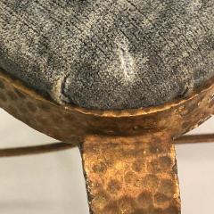 Pier Luigi Colli Italian Modern Neoclassical Gilt Iron Stools Benches by Pier Luigi Colli Pair - 1609872