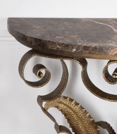 Pier Luigi Colli Pair of 20th Century Pier Luigi Colli Gilt Iron Console Tables - 3777248