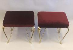 Pier Luigi Colli Pair of Italian Mid Century Modern Neoclassical Solid Brass Benches by Jansen - 1622993