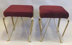 Pier Luigi Colli Pair of Italian Mid Century Modern Neoclassical Solid Brass Benches by Jansen - 1622994