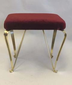 Pier Luigi Colli Pair of Italian Mid Century Modern Neoclassical Solid Brass Benches by Jansen - 1622996