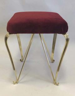 Pier Luigi Colli Pair of Italian Mid Century Modern Neoclassical Solid Brass Benches by Jansen - 1622997