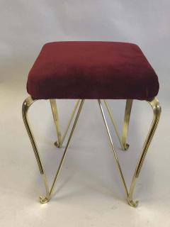 Pier Luigi Colli Pair of Italian Mid Century Modern Neoclassical Solid Brass Benches by Jansen - 1622998