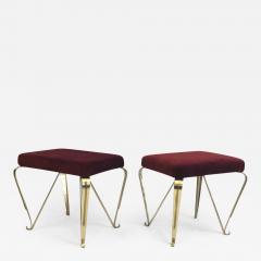 Pier Luigi Colli Pair of Italian Mid Century Modern Neoclassical Solid Brass Benches by Jansen - 1624822
