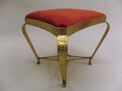 Pier Luigi Colli Pair of Italian Midcentury Hand Hammered Gilt Iron Benches by Pier Luigi Colli - 1629915