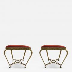 Pier Luigi Colli Pair of Italian Midcentury Hand Hammered Gilt Iron Benches by Pier Luigi Colli - 1636367