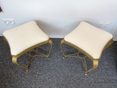 Pier Luigi Colli Pair of Stools Gold Leaf by Pier Luigi Colli Italy 1950s - 2448932