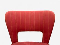 Pier Luigi Colli Pier Luigi Colli Maple Red Fabric Low Lounge Chairs Italy 1950s - 4410789