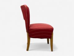 Pier Luigi Colli Pier Luigi Colli Maple Red Fabric Low Lounge Chairs Italy 1950s - 4410792