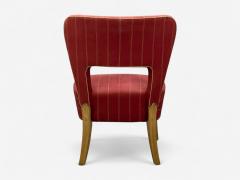 Pier Luigi Colli Pier Luigi Colli Maple Red Fabric Low Lounge Chairs Italy 1950s - 4410793