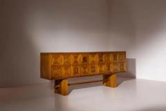 Pier Luigi Colli Pier Luigi Colli Oak wood sideboard with carved walnut inlays Italy 1940s - 3670395