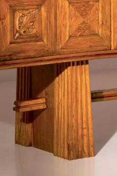 Pier Luigi Colli Pier Luigi Colli Oak wood sideboard with carved walnut inlays Italy 1940s - 3670429