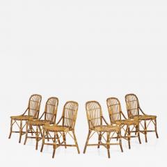 Pierantonio Bonacina Set of Six Rattan Dining Chairs - 2596402
