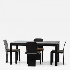 Pierluigi Molinari Dining set table 4 chairs by Pierluigi Molinari for Pozzi Milano 1960 - 3601296