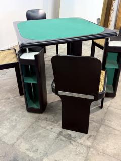 Pierluigi Molinari Pierluigi Molinari Game Table with Four Chairs Italy 1970s - 4498476