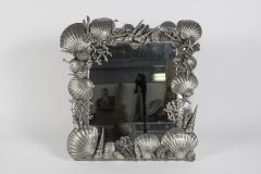 Piero Figura 1980s Sculptured pewter table mirror by Piero Figura - 2900233