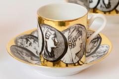 Piero Fornasetti 1950s Piero Fornasetti Cammei Espresso Cups and Saucers - 1089323