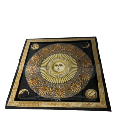 Piero Fornasetti 1990s Italian Piero Fornasetti printed acrylic metal coffee table - 4527585