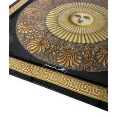 Piero Fornasetti 1990s Italian Piero Fornasetti printed acrylic metal coffee table - 4527586