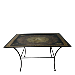Piero Fornasetti 1990s Italian Piero Fornasetti printed acrylic metal coffee table - 4527588