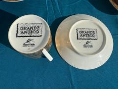 Piero Fornasetti 4 Cups 8 Saucers of 1950s Piero Fornasetti Gilt Grande Antico Tea Service - 4519267