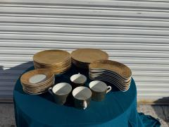 Piero Fornasetti 5 pcs of 1950s Piero Fornasetti Gilt Grande Antico Dinner Plates - 4519247