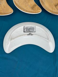 Piero Fornasetti 8 pcs of 1950s Piero Fornasetti Gilt Grande Antico Crescent Plates - 4519242