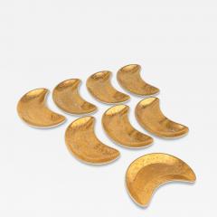Piero Fornasetti 8 pcs of 1950s Piero Fornasetti Gilt Grande Antico Crescent Plates - 4521960