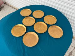 Piero Fornasetti 8 pcs of 1950s Piero Fornasetti Gilt Grande Antico Salad Anders - 4519260