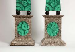 Piero Fornasetti A Monumental Pair of Faux Malachite Painted Obelisks - 2138355
