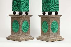 Piero Fornasetti A Monumental Pair of Faux Malachite Painted Obelisks - 2138360