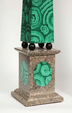 Piero Fornasetti A Monumental Pair of Faux Malachite Painted Obelisks - 2138362