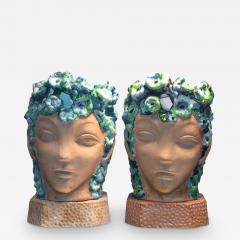 Piero Fornasetti ART DECO SPRING NYMPH GLAZED TERRACOTTA LAMPS - 3349627