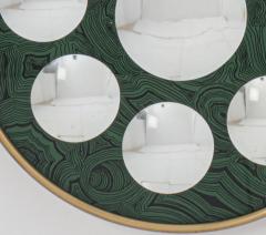 Piero Fornasetti Circular Faux Malachite Optical Wall Mirror by Piero Fornasetti Italy c 1955 - 3894737