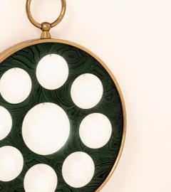 Piero Fornasetti Circular Faux Malachite Optical Wall Mirror by Piero Fornasetti Italy c 1955 - 3894744