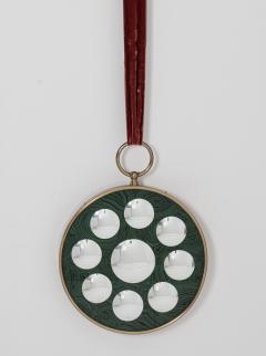 Piero Fornasetti Circular Faux Malachite Optical Wall Mirror by Piero Fornasetti Italy c 1955 - 3894748