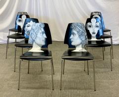 Piero Fornasetti Eight Mid Century Modern Piero Fornasetti Style Dining Side Chairs Italy - 2640879