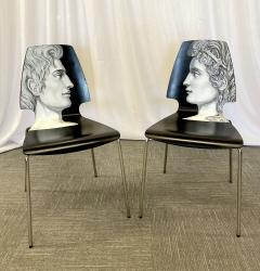 Piero Fornasetti Eight Mid Century Modern Piero Fornasetti Style Dining Side Chairs Italy - 2640880