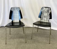 Piero Fornasetti Eight Mid Century Modern Piero Fornasetti Style Dining Side Chairs Italy - 2640883