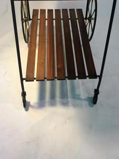 Piero Fornasetti Fantastic Signed Fornasetti Style Italian Mid Century Wood and Brass Bar Cart - 429566