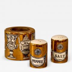 Piero Fornasetti Fornasetti salt and pepper shakers with an additional container - 3371748