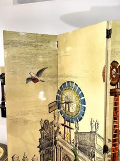Piero Fornasetti Four Panel Folding Screen by Piero Fornasetti - 3121576