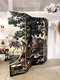 Piero Fornasetti Four Panel Folding Screen by Piero Fornasetti - 3121578