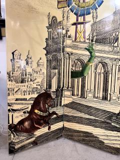 Piero Fornasetti Four Panel Folding Screen by Piero Fornasetti - 3121580