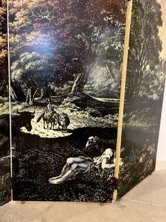 Piero Fornasetti Four Panel Folding Screen by Piero Fornasetti - 3121583