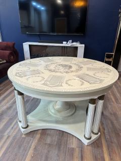 Piero Fornasetti ITALIAN LITHOGRAPHED NEOCLASSICAL DINING TABLE IN THE MANNER OF PIERO FORNASETTI - 4318120