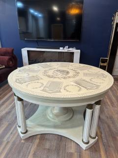 Piero Fornasetti ITALIAN LITHOGRAPHED NEOCLASSICAL DINING TABLE IN THE MANNER OF PIERO FORNASETTI - 4318121