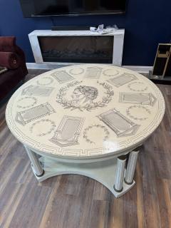 Piero Fornasetti ITALIAN LITHOGRAPHED NEOCLASSICAL DINING TABLE IN THE MANNER OF PIERO FORNASETTI - 4318123