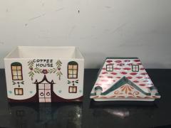 Piero Fornasetti ITALIAN MID CENTURY POTTERY FOUR BUILDINGS DESIGN KITCHEN WARE - 766099